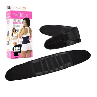 Elit แผ่นรัดหน้าท้อง เข็มขัดนาฬิกาทราย สเตย์รัดหน้าท้อง Miss BeltInstant Hourglass Shape(Black)