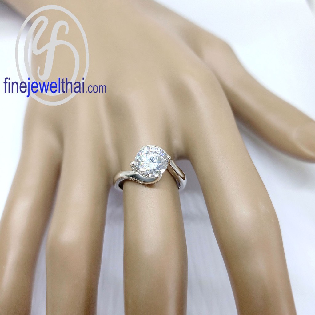 finejewelthai-แหวนเพชร-แหวนเงินแท้925-เพชรสังเคราะห์-แหวนหมั้น-แหวนแต่งงาน-diamond-cz-silver-wedding-ring-r1024cz-2