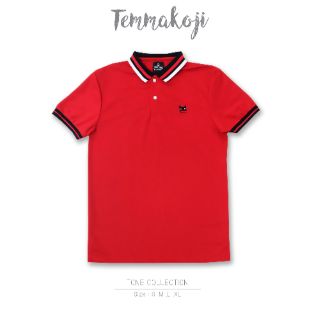เสื้อโปโลมีสไตล์  แบรนด์  Temmakoji สีแดงสด เก็บเงินปลายทางได้ สีแดงสด