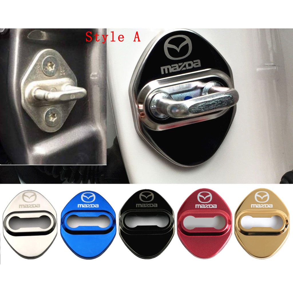 mazda-มาสด้า4ชิ้นรถสแตนเลสล็อคประตูฝาครอบป้องกันป้องกันการเกิดสนิมอุปกรณ์รถยนต์ต์เหมาะสำหรับ-mazda-2-3-5-6-8-atenza-cx5-cx7-cx3-cx9-rx-mx-auto-door-lock-cover