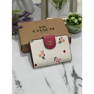 Coach MEDIUM CORNER ZIP WALLET IN SIGNATURE CANVAS (COACH C7413/C7414)