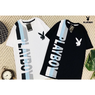 🔥พร้อมส่ง🔥เสื้อยืเเพลบอย คอกลม ผ้าคอตตอน งานปักนูน งานป้าย ราคาถูก playboy เก็บเงินปลายทาง