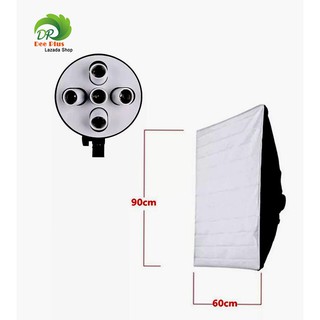 กล่องใส่ Softbox 60 *90cm + 5 in 1 E27 ที่วางหัวโคมไฟ Softbox 60*90cm + 5 in 1 E27 Socket Lamp Head Holder