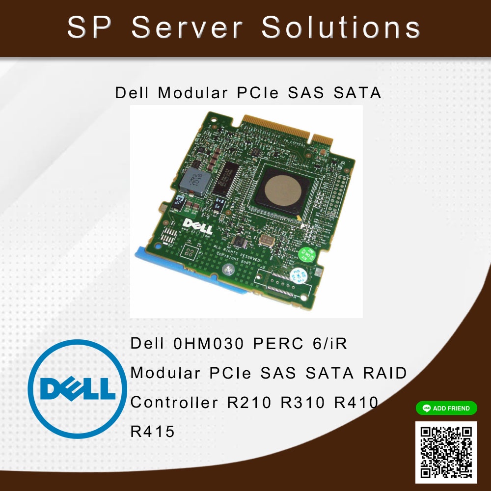 Dell 0HM030 PERC 6/iR Modular PCIe SAS SATA RAID Controller R210 R310 ...
