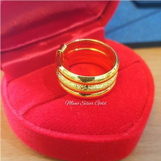 สินค้า แหวน 3 วงติด 0606 หนัก 2 สลึง\"รุ่นเคลือบทองหนาพิเศษ\" แหวนหัวใจแถวทองไมครอน แหวนทองไมครอน แหวนทองชุบ แหวนทองสวย  แหวนหนัก