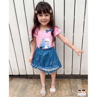 ชุดเสื้อ กระโปรง ลายเจ้าหญิงซินเดอเรลล่า สีชมพู ดิสนีย์แท้ ลิขสิทธิ์แท้ (สำหรับเด็ก1-2-3 ปี)