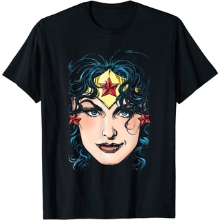 เสื้อยืดผ้าฝ้ายพิมพ์ลาย ไอเทมเด็ด!!เสื้อยืด พิมพ์ลาย Wonder Woman Big Head สําหรับผู้ชาย และผู้ใหญ่ ครอบครัว