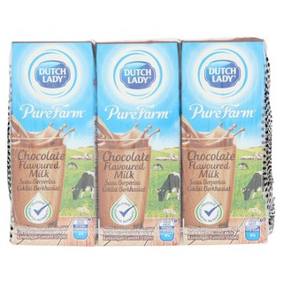 Dutch Lady Pure Farm Chocolate Flavoured Milk 6 x 200ml