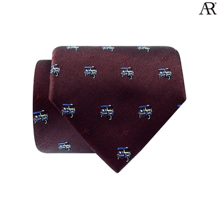 ANGELINO RUFOLO Necktie(NTM-TukTuk) เนคไทผ้าไหมทออิตาลี่ 100% คุณภาพเยี่ยม ดีไซน์ AR TukTuk สีเทา/เลือดหมู/กรมท่า