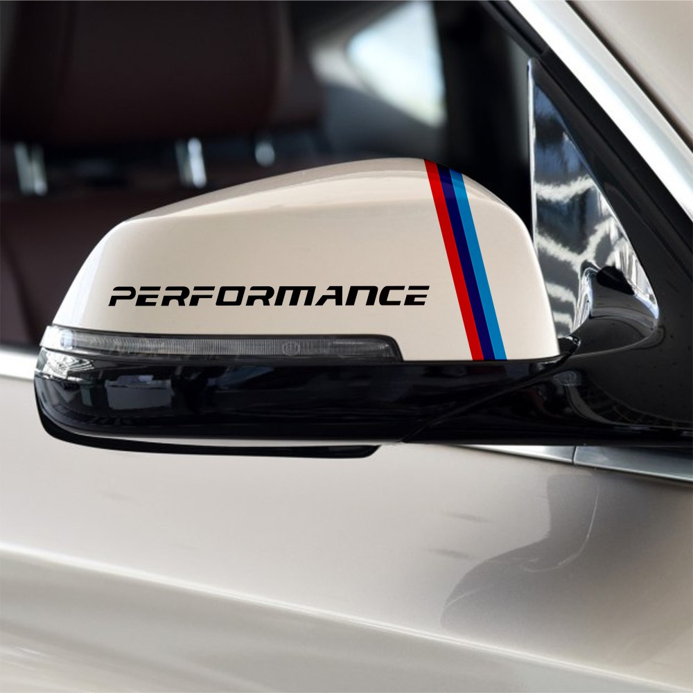 2pcs-new-performance-logo-กระจกสะท้อนแสงรถสปอร์ตตกแต่งรถยนต์สำหรับ-bmw