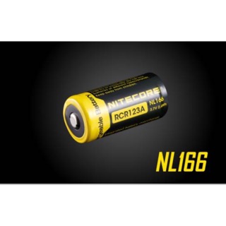 Nitecore ถ่านชาร์จ ขนาด123A (NL166)ของแท้ 1 ก้อน