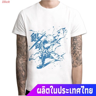 Illicit เสื้อยืดยอดนิยม เสื้อยืดพิมพ์ลาย Anime Gintama สำหรับผู้ชาย Popular T-shirts