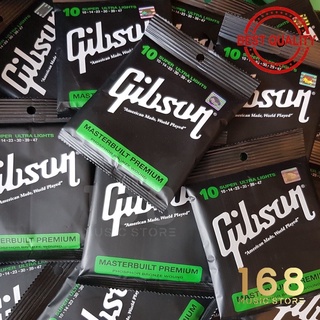 ภาพขนาดย่อของภาพหน้าปกสินค้าครบชุด  Gibson สายกีต้าร์โปร่ง กิฟสัน สายกีต้าร์โปร่ง และ สายกีต้าร์โปร่งไฟฟ้า เบอร์ 10 จากร้าน 168musicstore บน Shopee