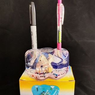 ที่ใส่ปากกา กล่องปากกา ฐานเสียบปากกา หมาคู่น่ารักอยู่ในน้ำสวยงาม ของขวัญ 笔架笔插