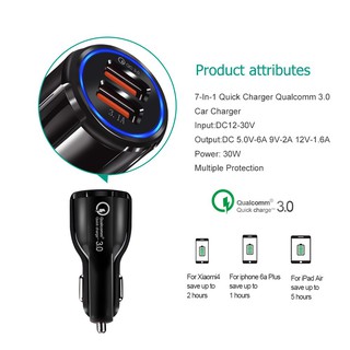 ภาพขนาดย่อของภาพหน้าปกสินค้าที่ชาร์จในรถ QC3.0 ชาร์จเร็ว usb car charger quick charge มี 2ช่อง usb 3 0 จากร้าน callphone123. บน Shopee
