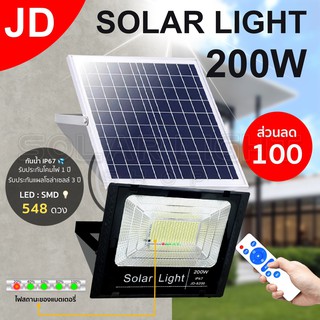 ภาพขนาดย่อของภาพหน้าปกสินค้าJD 200W Solar Cell ไฟสปอร์ตไลท์ กันน้ำ ไฟโซล่าเซลล์ ใช้พลังงานแสงอาทิตย์ Outdoor จากร้าน timling1 บน Shopee