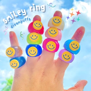 ภาพขนาดย่อของภาพหน้าปกสินค้าลด 30.- ขั้นต่ำ 300 ใส่โค๊ด 29J7R  พร้อมส่ง smiley ring แหวนเรซิ่นหน้ายิ้มมีให้เลือก 10 สี จากร้าน dreampuffs บน Shopee