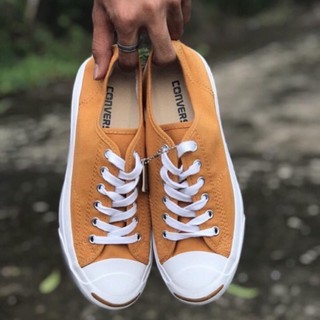 รองเท้าแฟชั่น 🔥[2Sneaker] รองเท้า Converse Jack Percell : 🌼สีเหลืองมัสตาร์ด สไตล์น่ารัก พร้อมส่ง