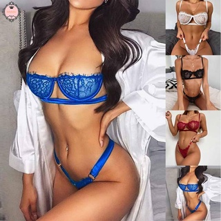 Women Sexy Lace Bra G-String Set Lingerie Thong Knickers Nightwear Sleepwear