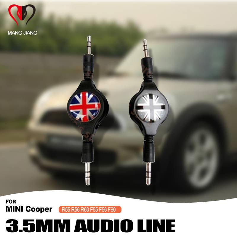 สายสัญญาณเสียงรถยนต์ AUX 3.5 มม. 80 ซม. ปรับได้ สําหรับ MINI Cooper R56 ...