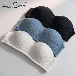 Fallsweet ชุดชั้นในบราดันทรง  Strapless Bra ยกทรงดันทรง ไร้สาย คัพ AB นิ่ม บาง ไร้สาย สําหรับผู้หญิง