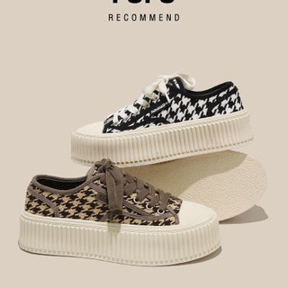 🔥Hot Sale /Houndstooth 2023 แฟชั่นสปอร์ตสปอร์ตผ้าใบรองเท้า