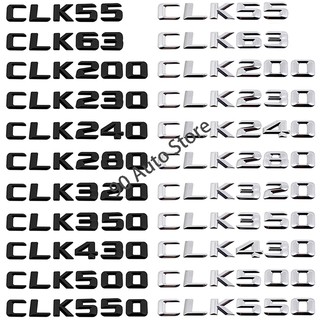 สติกเกอร์โลหะ ลายตัวอักษรดิจิทัล 3D สีดํา และสีเงิน สําหรับติดตกแต่งท้ายรถยนต์ Mercedes Benz CLK55 CLK63 CLK200 CLK230 CLK240 CLK280 CLK320