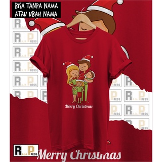 เสื้อยืด พิมพ์ลาย FAMILY MERRY CHRISTMAS สําหรับครอบครัว คริสต์มาส 2021สามารถปรับแต่งได้