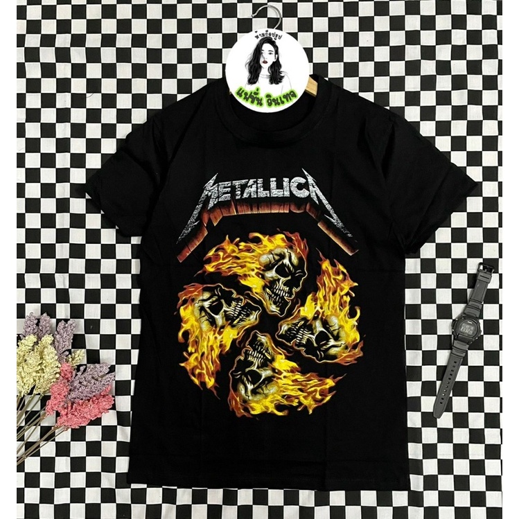 เสื้อยืดวง-metallica-แฟชั่นวินเทจยุค90-ราคาถูก