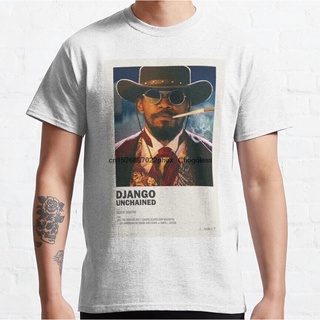 เสื้อยืดแขนสั้นลําลอง คอกลม พิมพ์ลาย Django Unchained สีขาว สําหรับผู้ชาย ไซซ์ S - 3XL