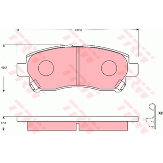 ผ้าดิสเบรคหน้า SUZUKI CARRY กระบะ 2004- APV 2004- AVANZA F601 F602 2002- F651 F652 2011- F653 F654 2015- GDB7656 TRW