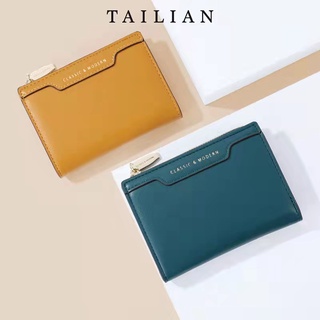 Tailian 2021 ใหม่กระเป๋าสตางค์ใบสั้นสําหรับสตรีสไตล์เกาหลีขนาดเล็กมีช่องใส่บัตร