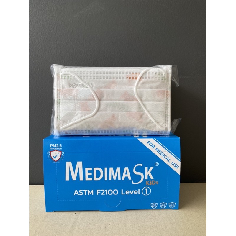 หน้ากากอนามัยเด็ก-medimask-3ชั้น-50ชิ้นต่อกล่อง-พร้อมส่ง-งานไทย