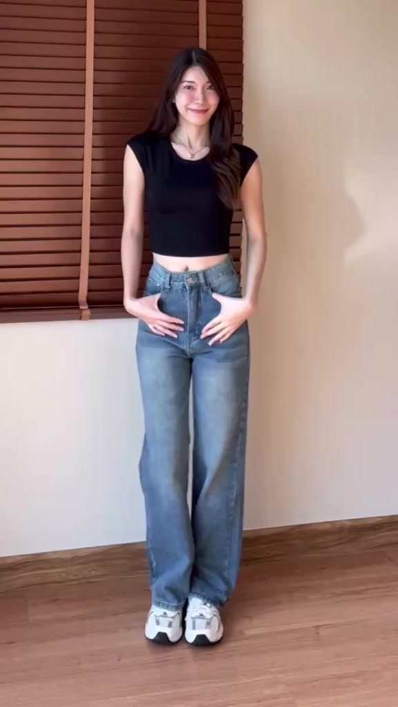 Faddy jeans790.- กางเกงยีนส์เอวสูง ทรงเป๊ะ ขากระบอก เนื้อผ้าหนากำลังดี ...