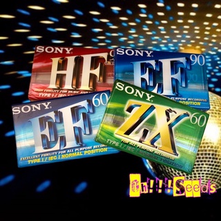 สินค้า เทปคาสเซทเปล่า (blank cassette tape)สำหรับอัดเสียง SONY ZX EF HF 60/90Mins มือหนึ่ง(เลิกผลิตแล้ว