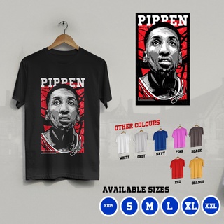 TSHIRTฝ้ายK / 388 Scottie Pippen Chicago Bulls NBA Basketball Player T-Shirt 6iv0s-5xl