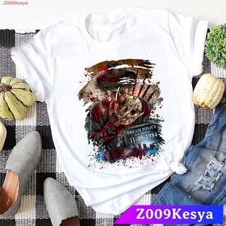 Z009Kesya เสื้อยืดสีพื้นคอกลม Freddy Kruegers Horror Halloween 2021 Shirt, Freddy Kruegers Scary Movie Halloween Shirt,