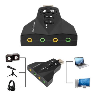 USB Sound Card 7.1CH External USB 2.0 To 3D Audio 7.1 Channel Sound Card Adapter