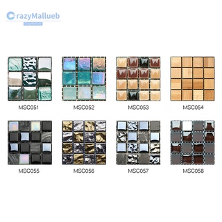 Crazymallueb กระเบื้องโมเสคทรงสี่เหลี่ยมสําหรับติดผนังบ้าน 10 ชิ้น 10X10 ซม