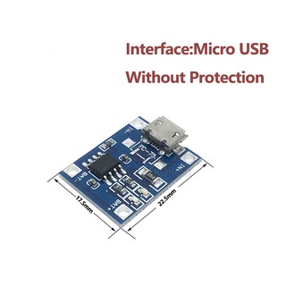 โมดูลบอร์ดชาร์จลิเธียม 5V Micro USB 1A 18650