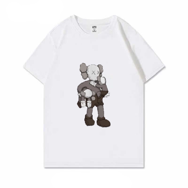 t-shirt-kaws-uniqlo-sesame-street-third-round-เสื้อยืดลําลองสําหรับผู้ชายผู้หญิงผ้าฝ้ายแขนสั้นคอกลมพิมพ์ลายs-5xl