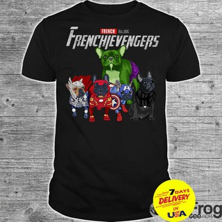 เสื้อยืดผ้าฝ้ายพิมพ์ลายนุ่มสบายFrenchievengers French Bulldog เสื้อยืดแฟชั่นสตรี all size S-3XL