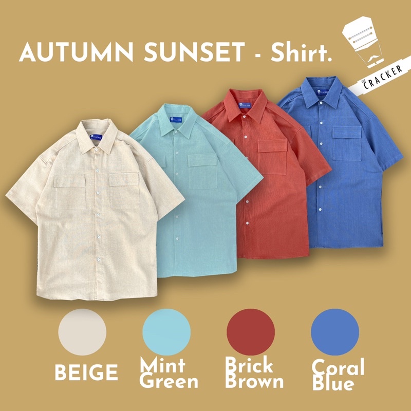 ภาพหน้าปกสินค้าThe CRACKER l Autumn Sunset Shirt : เสื้อเชิ้ตโอเว่อไซส์ ผลิตจากผ้าฝ้ายอย่างดี