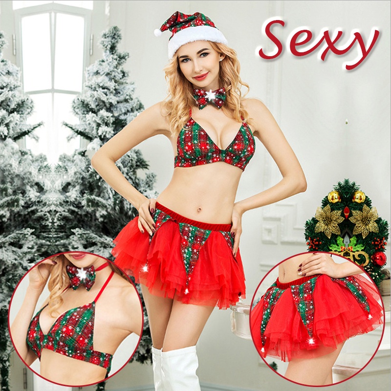 คริสต์มาส-babydoll-ชุดสตรีชุดชั้นในเซ็กซี่ลูกไม้ชุดชั้นในคอวีแขนกุดสายคล้องชุดนอนเซ็กซี่เปลือยชุดนอนชุดนอน