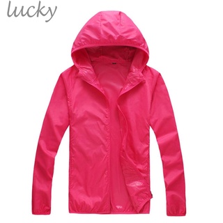 ภาพขนาดย่อของภาพหน้าปกสินค้าเสื้อแจ็กเก็ต มีฮู้ด เสื้อกันฝน กันลม สำหรับผู้หญิง จากร้าน lucky888.th บน Shopee ภาพที่ 6