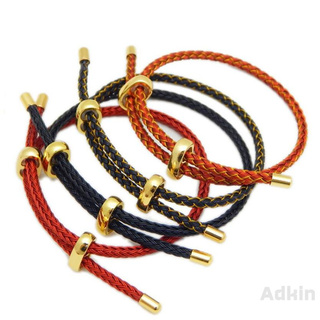 [Adkin] 2mm、2.5mm、3mm สร้อยข้อมือเชือกลวดแบบปรับได้เชือกสามารถสวมใส่สร้อยข้อมือลูกปัดทองอย่างหนักผู้ชายและผู้หญิงสร้อยข้อมือสีแดงเชือก