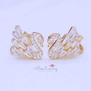 Miss Earring ต่างหูหนีบ CZ Swan หงส์ Only you