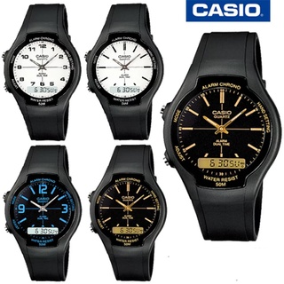 สินค้า Casio Standard - นาฬิกาข้อมูลผู้ชาย สีดำ สายเรซิ่น รุ่น AW-90H,AW-90H-2B,AW-90H-7B,AW-90H-7E,AW-90H-9E
