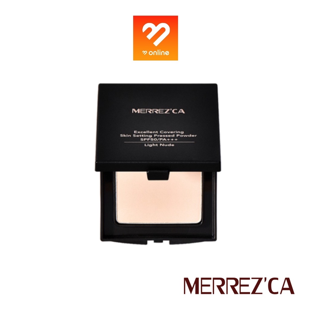 ราคาและรีวิว(ตลับดำ7g.) Merrezca Excellent Covering Skin Setting Pressed Powder SPF50 PA+++ แป้ง เอ็กเซลเลนท์ พาวเดอร์ แป้งพัฟ