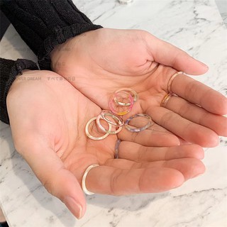 ภาพขนาดย่อของภาพหน้าปกสินค้าแหวนอะคริลิค สีใส สไตล์วินเทจ จากร้าน qizhan365.th บน Shopee